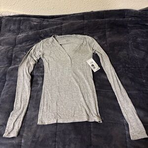 *Brand New* Negative Underwear Whipped Henley Top in Grey Size XS